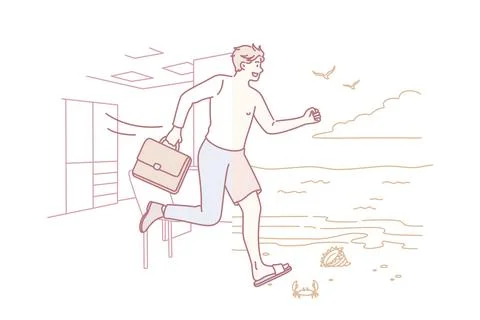 Waiting for vacations and rest concept. Stock Illustration