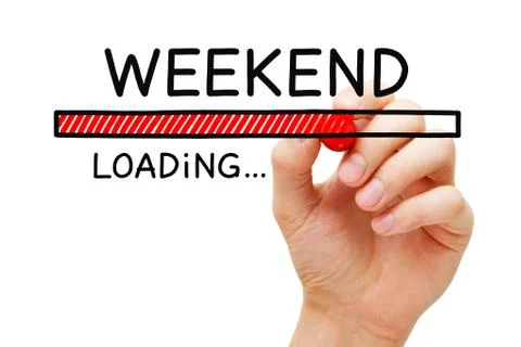 Waiting For The Weekend Loading Bar Concept 스톡 사진