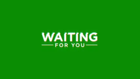 Waiting for you text notification glitch effect animation on black background Video stock 313439123
