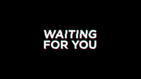 Waiting for you text notification glitch effect animation on black background Vidéo 313439124