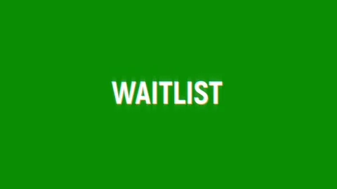 Waitlist text animated word with retro glitch effect green background Stock Footage 313461297
