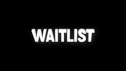 Waitlist text word animation with vertically rotating motion screen video Stock Footage 313548405