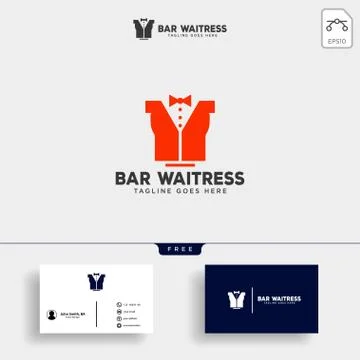 Waitress bar, or waiter creative logo template vector illustration Stock-Illustration