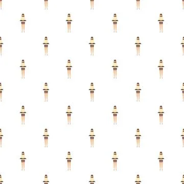 Waitress holding serving tray pattern wallpaper background イラスト素材