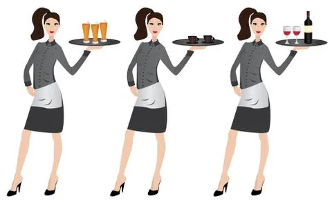Waitress Stock Illustration