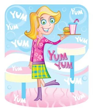 Waitress Stock Illustration