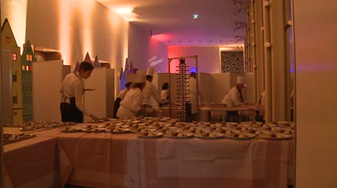 Waitress in a kitchen Stock Footage 64129927