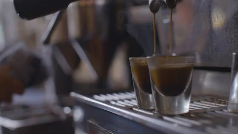 Waitress making cup of coffee in cafe Stock Footage 87805902