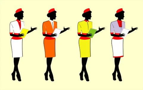 Waitress Parade Illustrazione stock