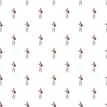 Waitress pattern creating seamless restaurant service background Illustrazione stock