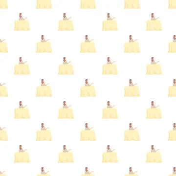 Waitress pattern offering service in restaurant background Illustrazione stock