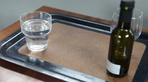 Waitress picking up her serving tray Stock Footage 20536253