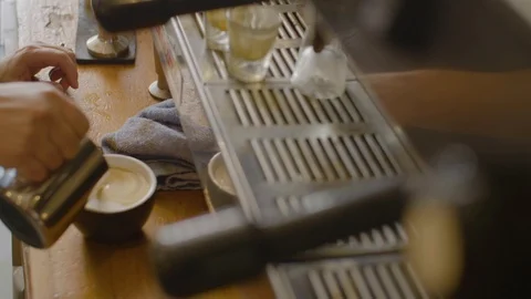 Waitress pouring coffee in cup Stock Footage 87838632