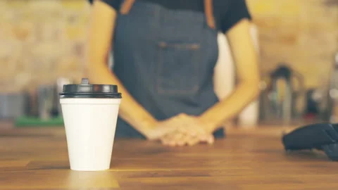 Waitress Serving Customer. Stock Footage 96982011