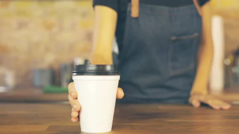 Waitress Serving Customer. Stock Footage 96982050