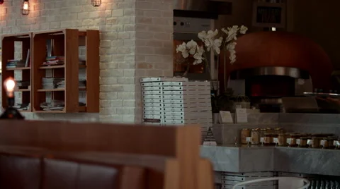 Waitress serving to customers at restaurant. Stock Footage 64095877