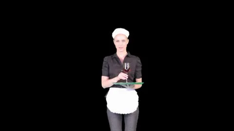 Waitress, serving drink Stock Footage 8948294