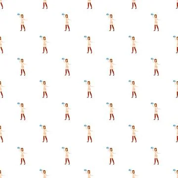 Waitress serving seamless pattern for hospitality design Stock Illustration