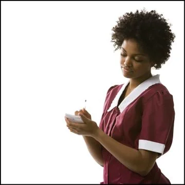 Waitress taking order Foto stock
