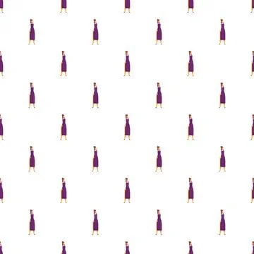 Waitress uniform seamless repeating doodle pattern background Illustrazione stock