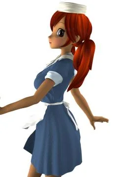 Waitress is walking Stock Illustration
