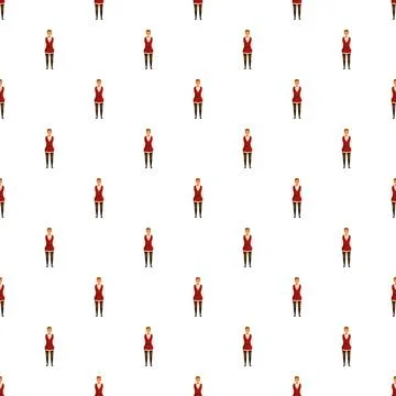 Waitress woman in uniform repeating pattern concept Stock Illustration