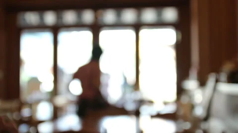 Waitresses working in cafe.blurred background Stock Footage 52894296