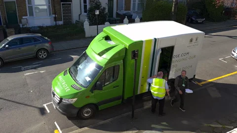 A Waitrose grocery delivery. Stock Footage 151426159