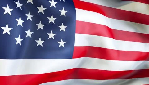 Waiving flag of USA Stock Illustration