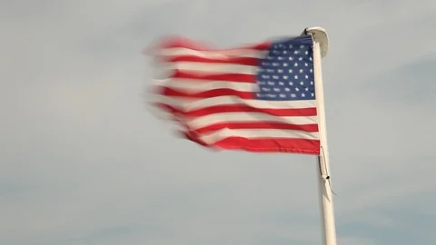 Waiving USA flag 스톡 동영상 94148549