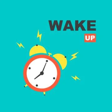 Wake up! Alarm clock. Begin good day イラスト素材