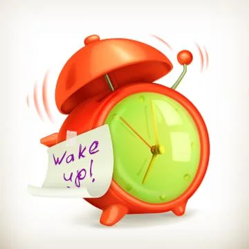 Wake up, alarm clock vector icon Stock Illustration