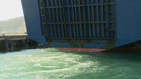 Wake behind ferry 2 Stock Footage 952655