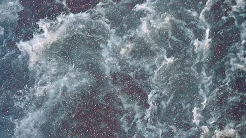 The wake behind the ship is beautiful waves in slow motion Vidéo 330887109