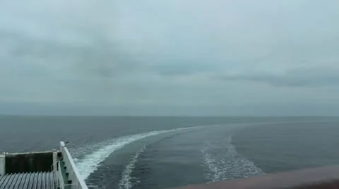 Wake behind ship Stock Footage 20439943