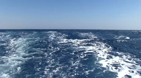 Wake behind ship Stock Footage 24240710