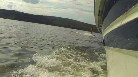 Wake Boarder Up Stock Footage 57751435