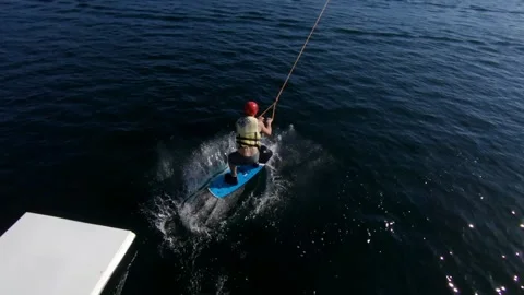 Wake Boarder Guy Launch Video stock 200796466