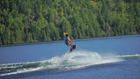 Wake Boarding Jump Stock Footage 121389381