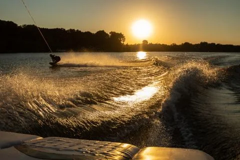 Wake boarding side 库存照片