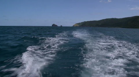 Wake of boat driving Video stock 606368