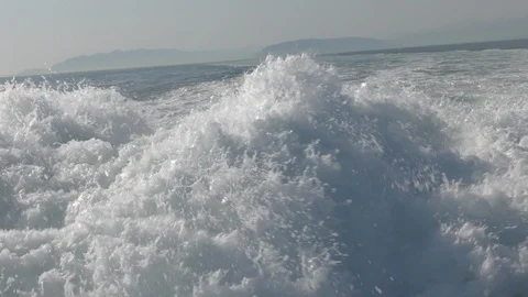 Wake of a boat. Stock Footage 123695727