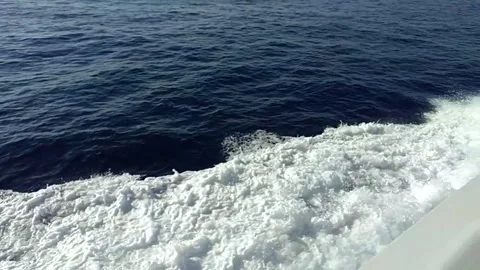 Wake of a boat Stock Footage 243045844