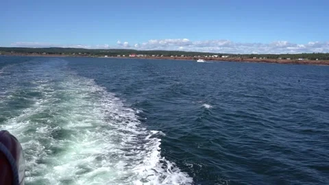 Wake of boat in Quebec Stock Footage 143213037