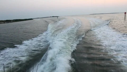 Wake of a boat on the sea Stock Footage 8360015