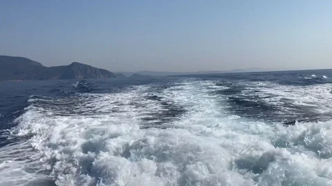Wake from a boat in the sea 動画素材 94227980