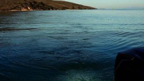 The wake of a boat on the water. Stock Footage 88367435
