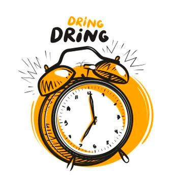 Wake-up call, alarm clock is ringing. Vector illustration Stock Illustration