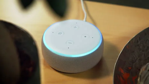 Wake Up call by a Alexa Dot Stock Footage 132908762