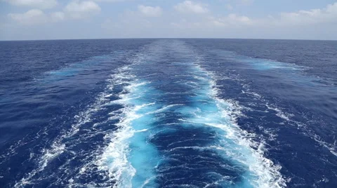 Wake of the cargo ship Stock-Footage 64089131